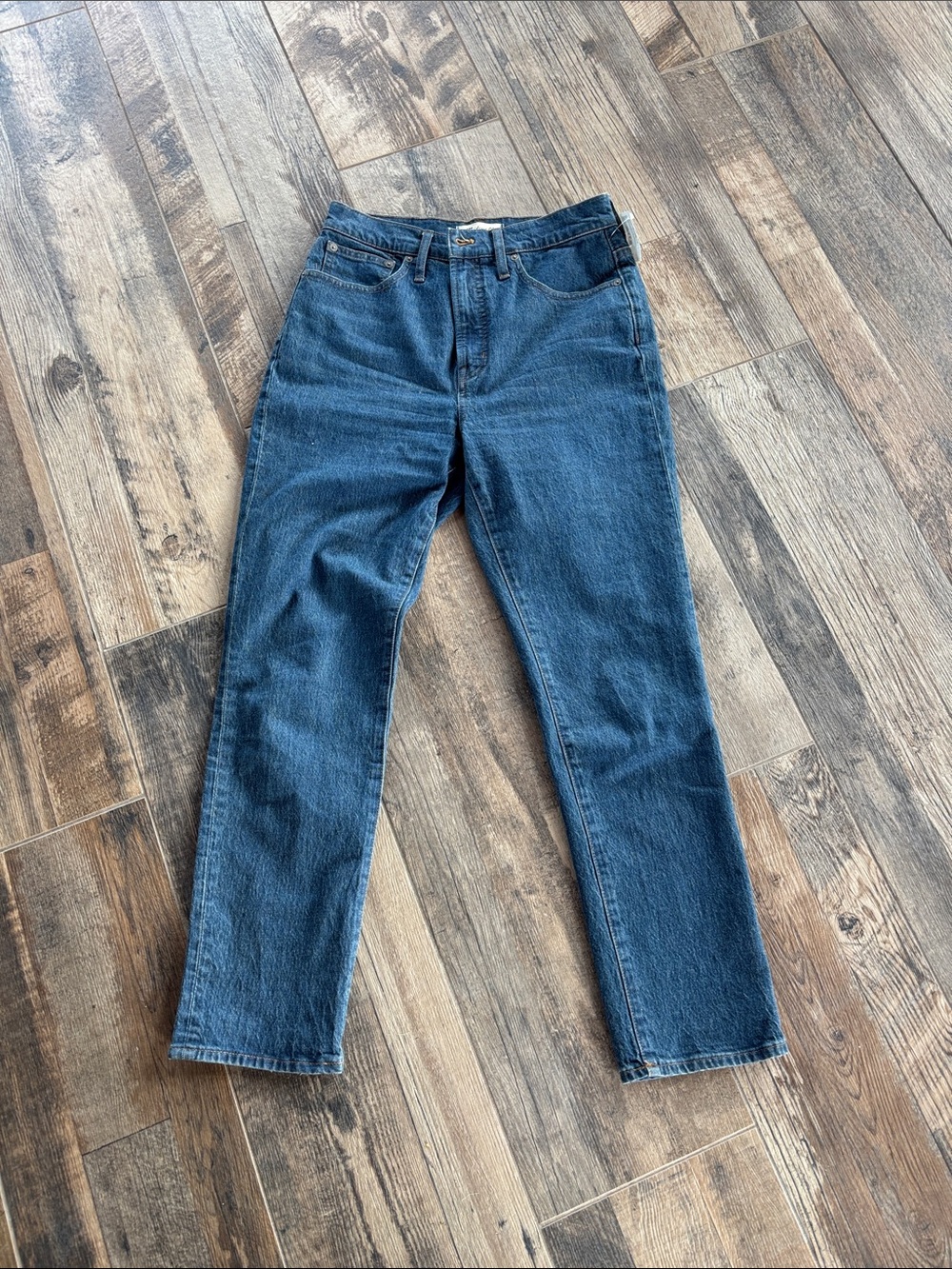 Madewell Straight-Leg Jeans in Dark Blue